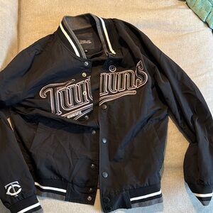 Black Bomber Varsity Jacket with Ribbed Collar and Cuffs